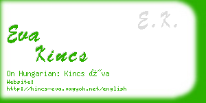 eva kincs business card